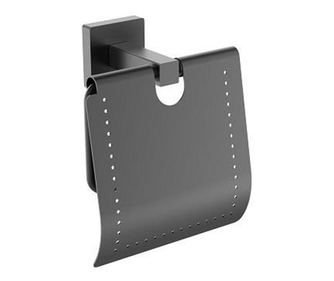 Поставка за тоалетна хартия с капак square черен мат  8.3x13.2x14.7 см