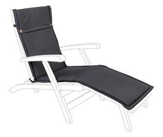 Paddet sivi tekstilni jastuk za ležaljku 50 cm x 176 cm x 3 h