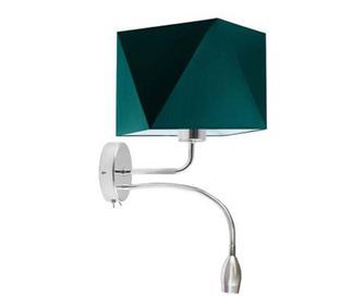 Lampă de perete KENT Crom Verde Sticlă