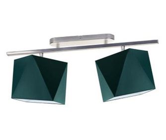 Lampă plafon AKRON argintiu verde sticlă