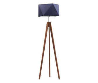 LAGOS Stojací lampa Mahagon Tmavě modrá