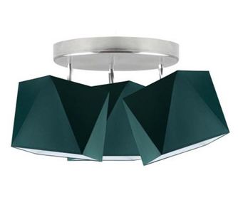 Stropní lampa MINORKA, kartáčovaná ocel, lahvově zelená