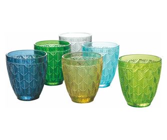 Set 6 kozarcev Bali Leaf