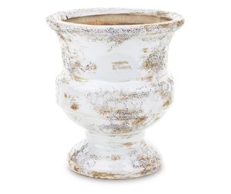 Ghiveci ceramica, crem antichizat, 17x15 cm