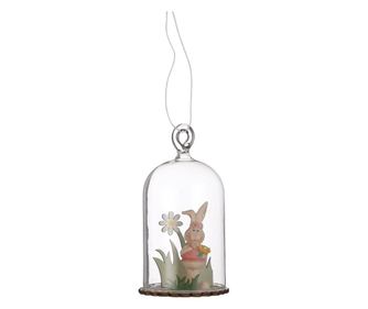 Ornament de agatat iepuras, 10,5x7 cm