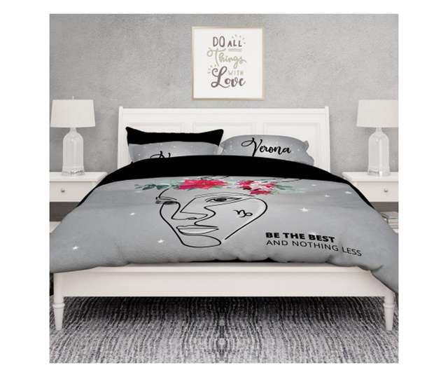 Спален комплект памучен сатен G1001 за малка спалня с чаршаф