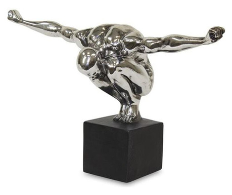 Decoratiune Athlet, argintiu, 19.5x32x12 cm