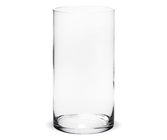 Vaza sticla transparenta, cilindru, 35x18x18 cm