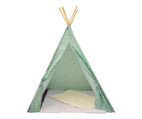 Детска палатка Капинката Иглу, Звезди Мента  150x110 см