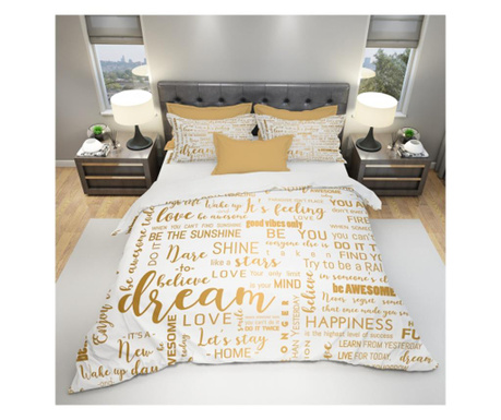 Спален комплект памучен сатен G1044 за единично легло с чаршаф
