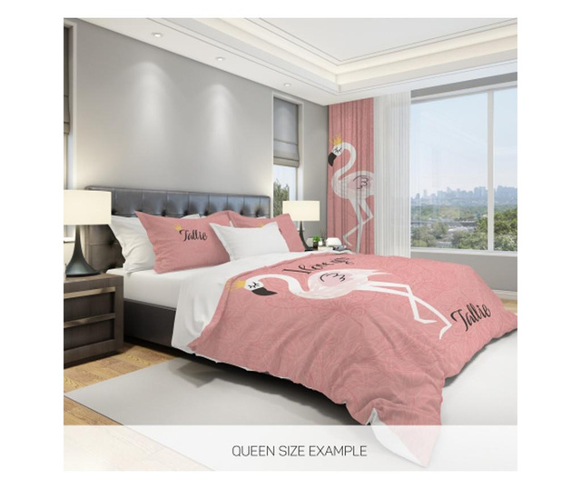 Спален комплект памучен сатен G1303 за единично легло с чаршаф