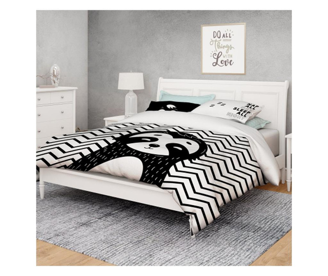 Спален комплект памучен сатен G1325 за единично легло с чаршаф