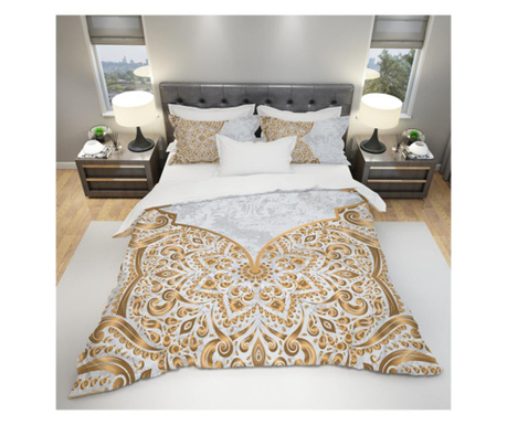 Спален комплект памучен сатен G1052 за единично легло с чаршаф