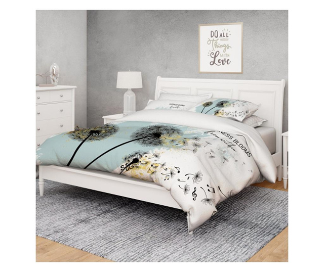 Спален комплект памучен сатен G1395 за малка спалня с чаршаф