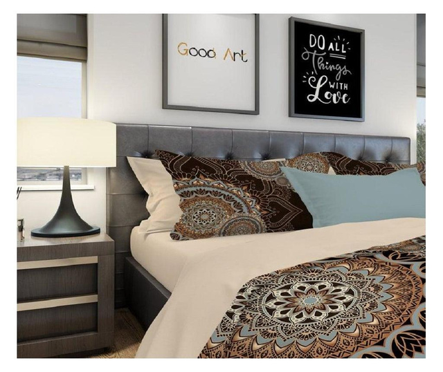 Спален комплект памучен сатен G1060 за единично легло с чаршаф