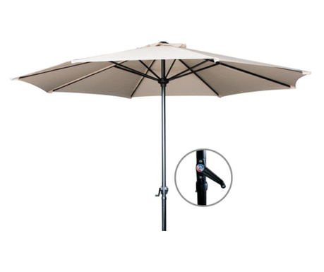 RAKI umbrela soare cu mecanism rabatare 270cm, bej  270 cm