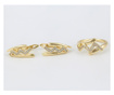 Set inel si cercei placate cu aur de 14K, model Ziggy (marime inel 17mm)