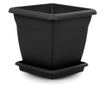 SERINOVA VILA Ghiveci patrat pentru flori 40x40xh36cm 32l culoare neagra