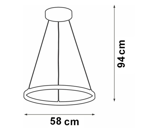 Висяща лампа Vita Black Single Round