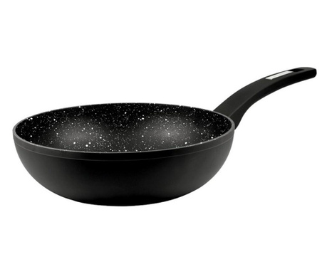 Tigaie wok marmorata marburg, aluminiu, 28 cm,negru
