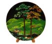 Farfurie decorativa din ceramica de Arges realizata manual, Argcoms, Pictura cu peisaj (1)