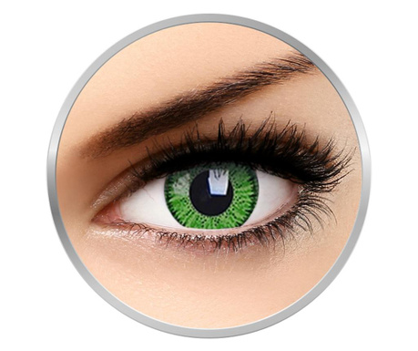 Vivid Green - lentile de contact colorate verzi trimestriale - 90 purtari (2 lentile/cutie) Dioptrie: -1.50. Raza curbura: 8.60