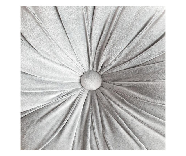 Perna decorativa rotunda catifea gri argintiu 33 cm
