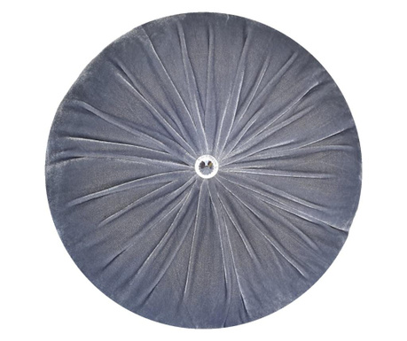 Perna decorativa rotunda catifea gri metalic 33 cm