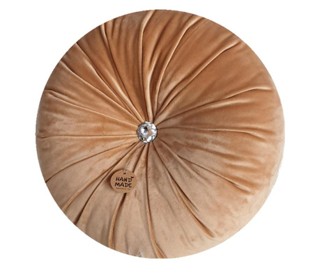 Perna decorativa rotunda catifea premium caramel 33 cm