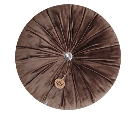 Perna decorativa rotunda catifea premium maro 33 cm