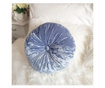 Perna decorativa rotunda catifea albastru deschis 33 cm