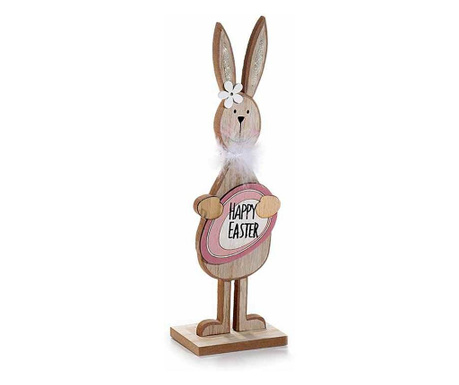 Naravna in roza figurica velikonočnega zajčka 9 cm x 6 cm x 30 v