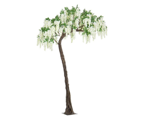 Okrasno drevo z belimi umetnimi cvetovi Wisteria 200 cm x 320 h