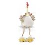 Dekoracija za kokoš u smeđe-bijelom tekstilu 19 cm x 16 cm x 46 h
