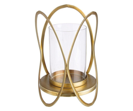 Arany fém gyertyatartó üveg Adhira Ø 19,5 cm x 39 h