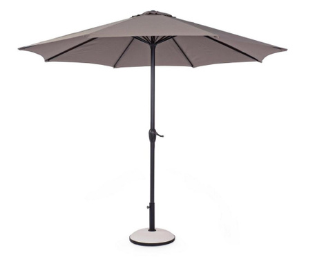 Umbrela de gradina cu picior din fier negru si copertina textil maro kalife Ø 300x242 cm  0