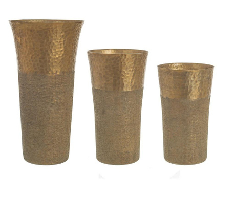 Set 3 vaze metal auriu anticammel