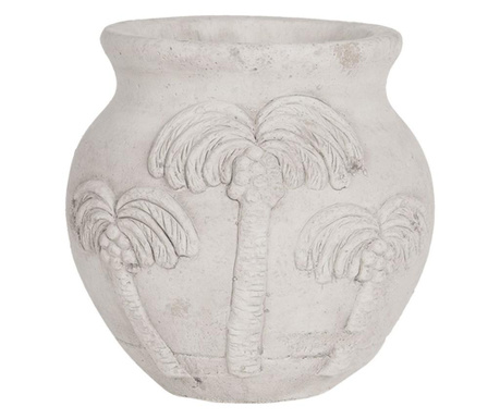 Ghiveci din ceramica gri palmieri Ø 15x14 cm