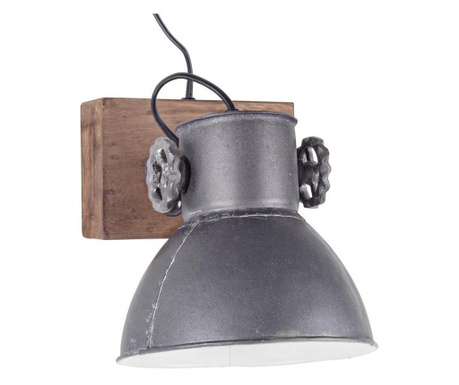 Лампа за таван За стена с Подложка дърво Естествен И Абажур Метал Сив ileana 18x18x27 См
