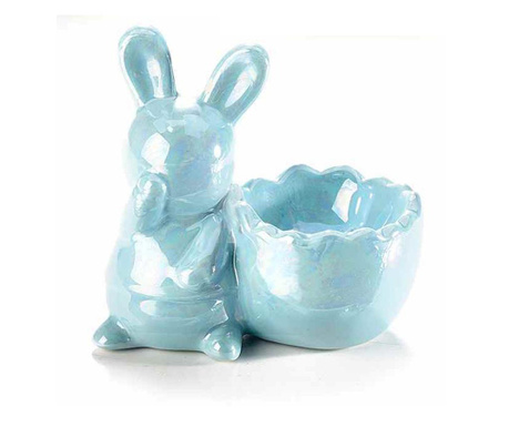 Suport ou ceramica albastra sidef 8.5x5x8 cm