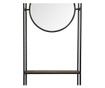 Raft de perete cu 3 polite si oglinda cu rama din fier negru 53x15x165 cm