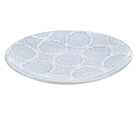 Dísztányér fehér és kék színben Alambra porcelán Ø 35 cm x 4 h