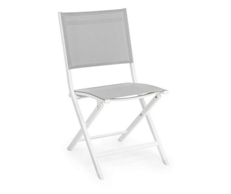 Стол Згъваем С облегалка От Желязо Бяло с седалка Сив elin 47x57x88 См