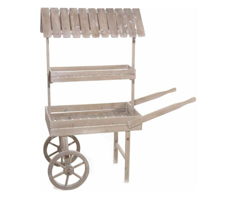 Бяла дървена количка за бонбони 132x48x150 cm