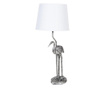 Ukrasna lampa od srebrne poliresina s bijelim tekstilnim abažurom Flamingo Ø 25 cm x 28 h