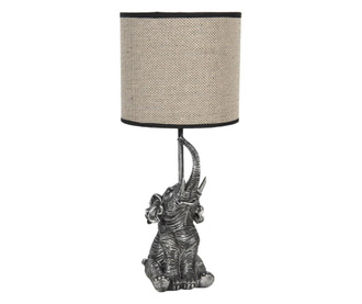 Dekorativna lampa od sivog poliresina sa bež tekstilnim abažurom Elephant Ø 20 cm x 45 h