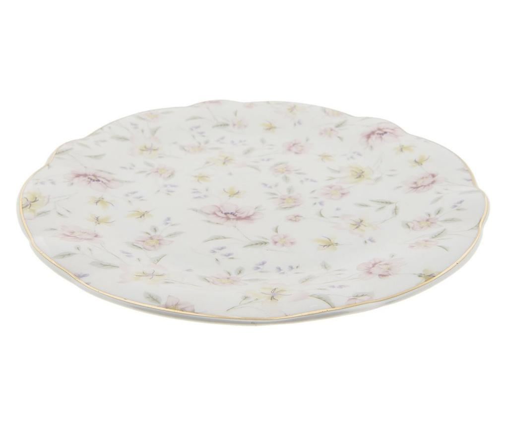 Bijeli porculanski tanjur s dekorom tuberoze 26 cm - 2