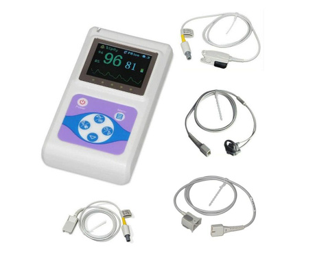 Pulsoximetru profesional contec cms60d, senzor adulti, pediatric si neonatal, cablu de extensie  11 x 6 x 2.4 cm