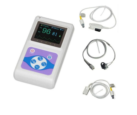 Pulsoximetru profesional contec cms60d, senzor adulti si senzor neonatal, cablu de extensie  11 x 6 x 2.4 cm