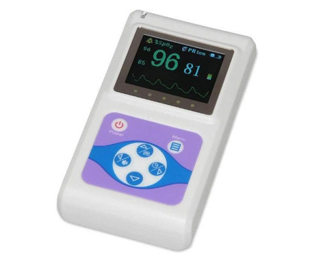 Pulsoximetru profesional contec cms60d, senzor adulti, masoara saturatia de oxigen si rata pulsului  11 x 6 x 2.4 cm